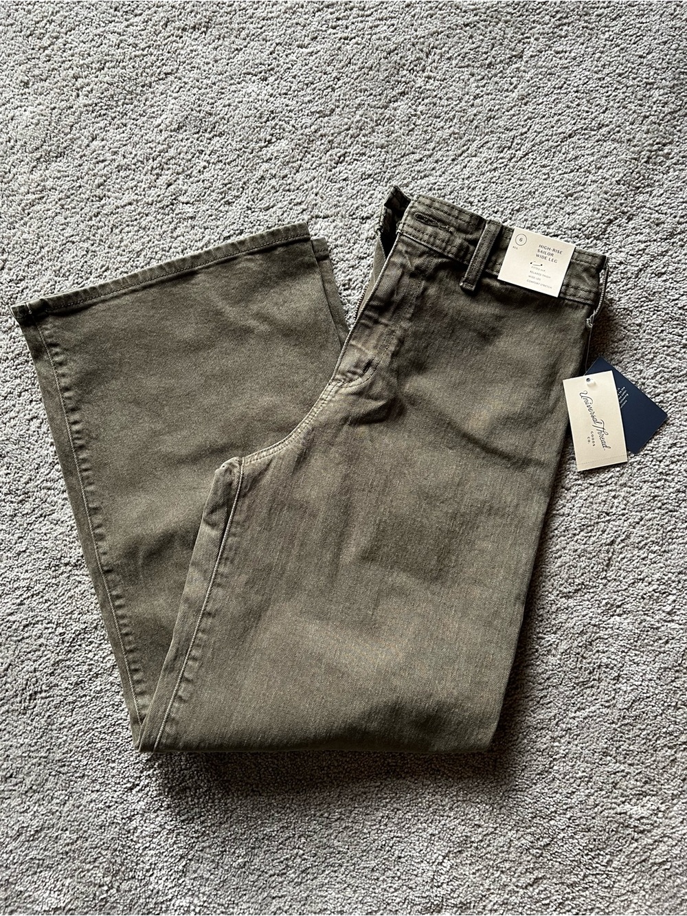 Universal Thread Olive Green High-Rise Sailor Wide-Leg Pants